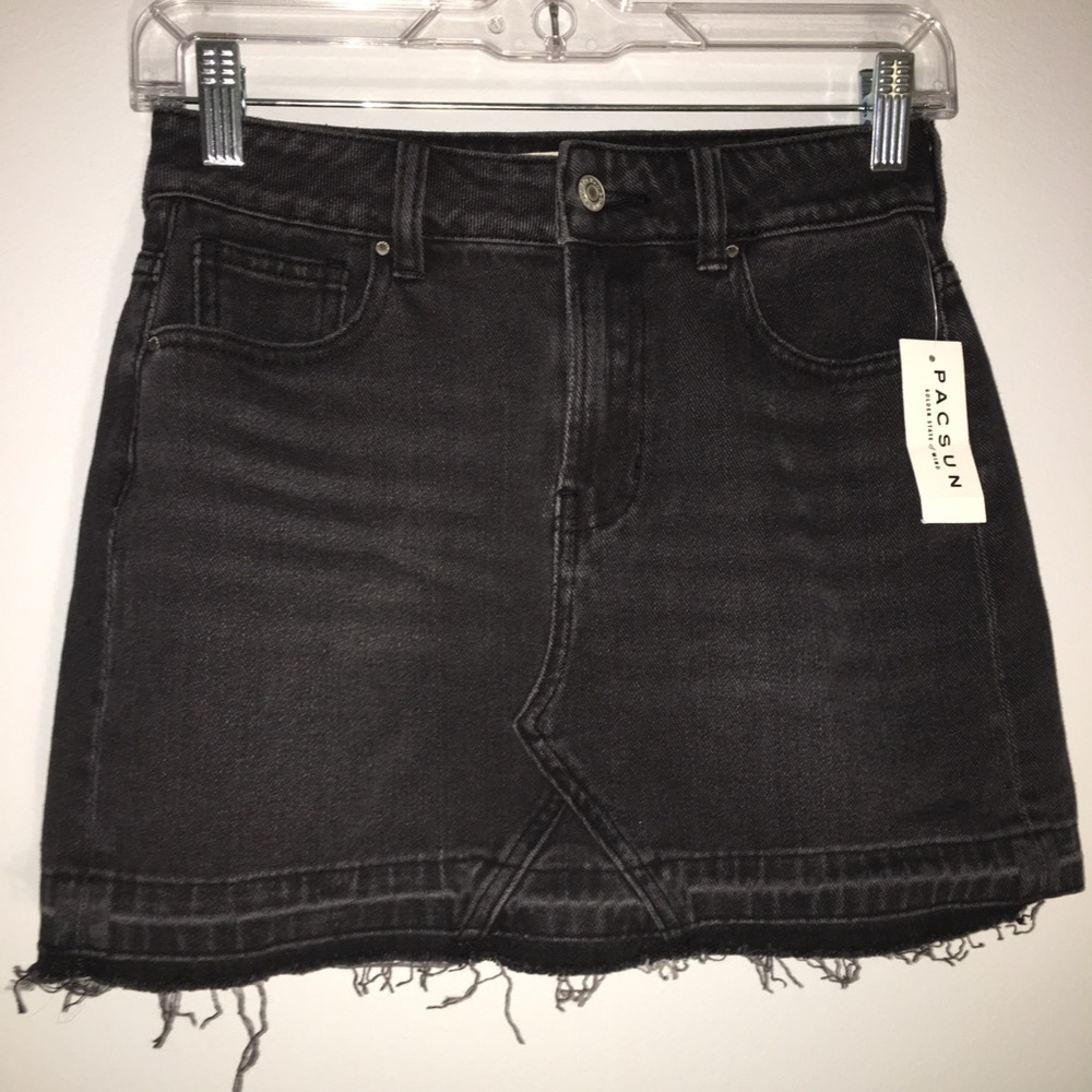pacsun black denim skirt